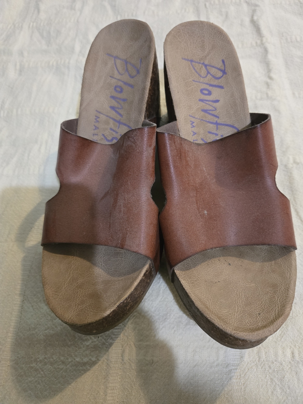 Blowfish Brown Leather Slide Mules